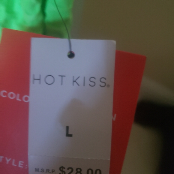 NWT Hot Kiss Neon Green Textured Hoodie - Picture 3 of 5